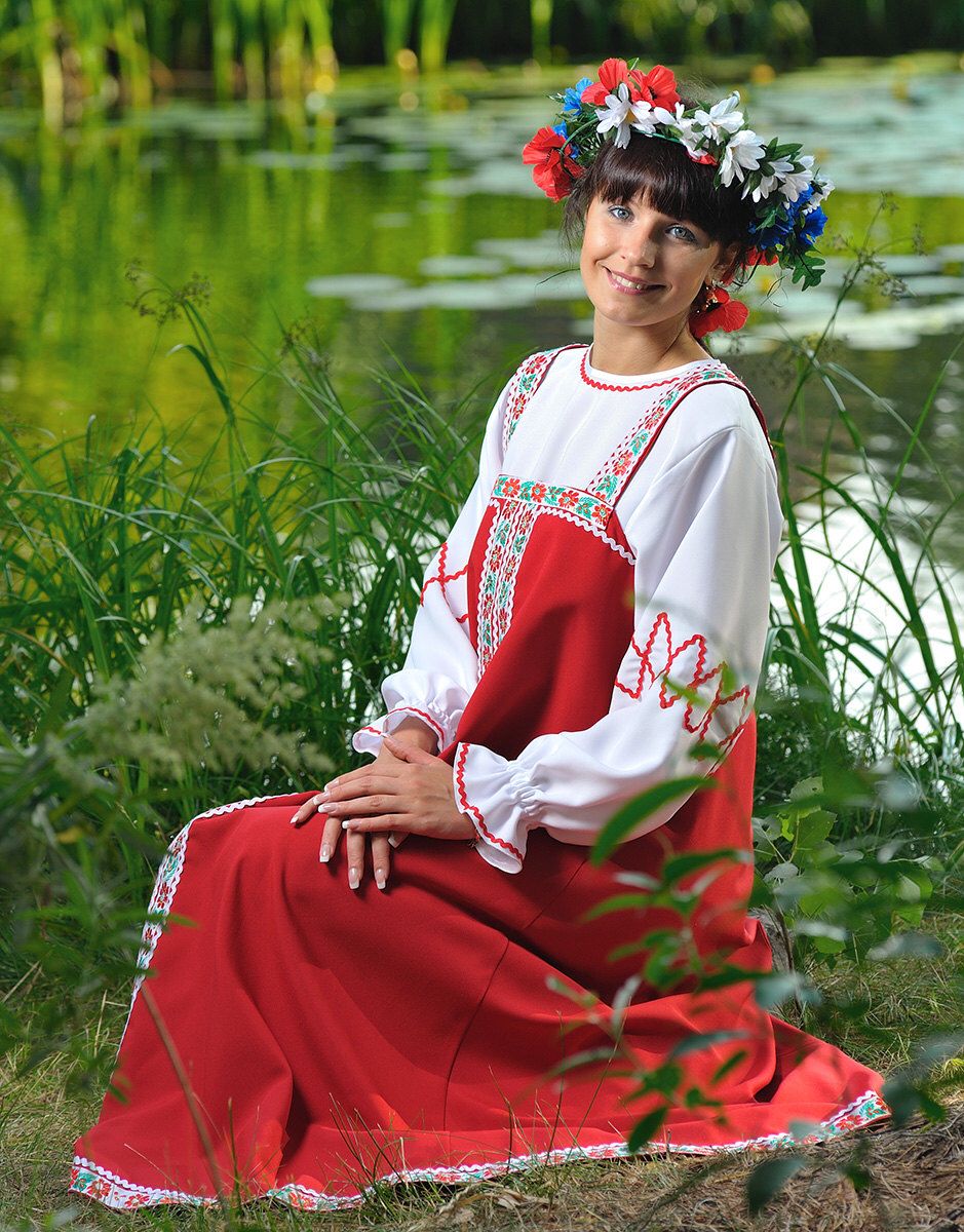 Beautiful girl Girls in Slavic costumes in Antananarivo